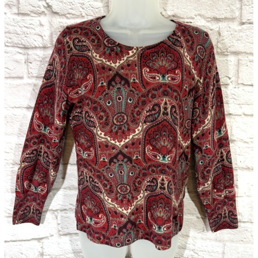 Talbots Petites Knit Sweater Top Womens MP Pure Merino Wool Preppy Professional